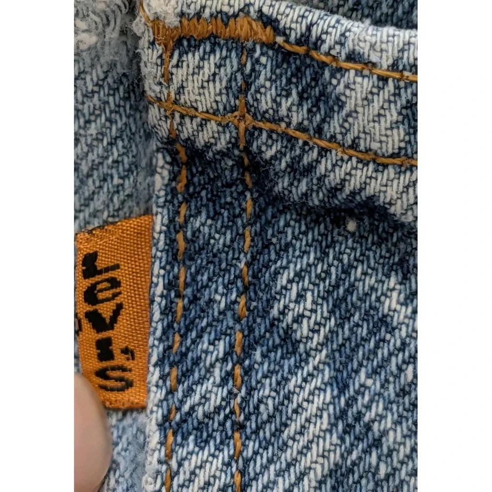 Vtg Levis 505 Orange Tab Jeans USA 80s Light Wash Distressed 32x30